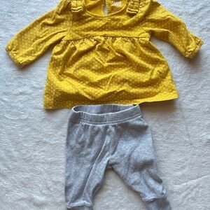 child of mine Mustard Yellow Dot Two-Piece Set